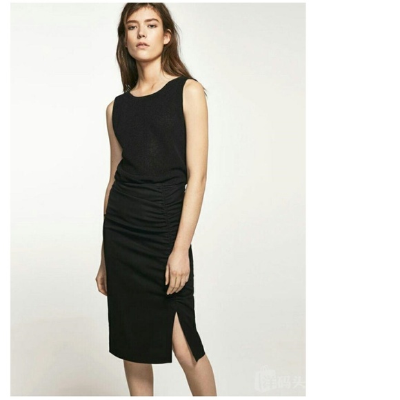 Massimo Dutti Pencil Midi Skirt, black - Picture 4 of 9
